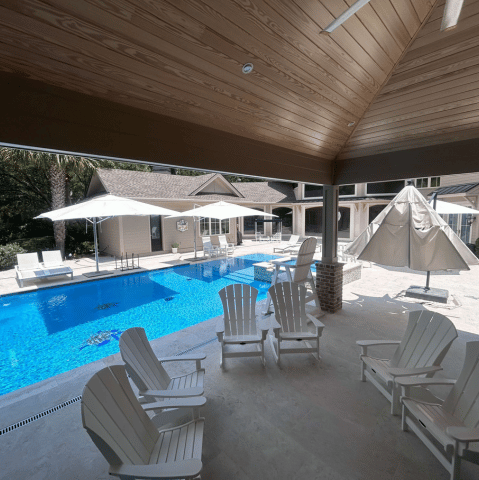 Covered Pavilion & Pool Seating Area