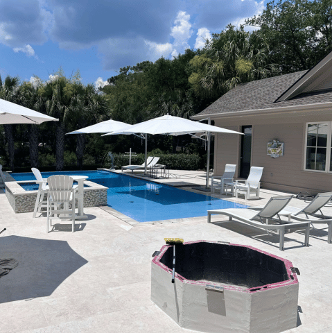 Pool & Spa with Fire Pit Area